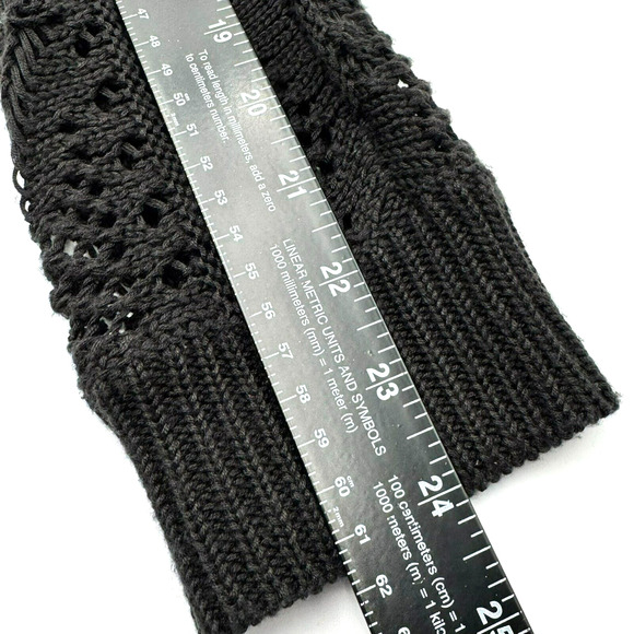 ALLEN B SCHWARTZ Womens Medium Black Crochet Open Knit Pullover Sweater Cover Up - Picture 8 of 8